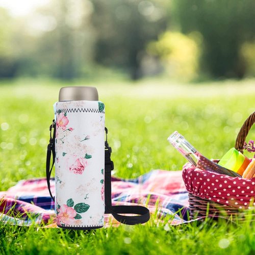 Insulated Neoprene Water Bottle Carrier with Adjustable Strap - Fits 750ML & 1000ML Bottles