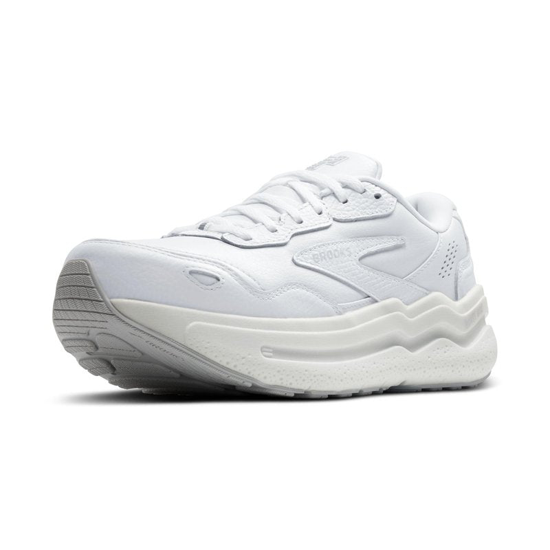 Brooks Women’s Ghost Max Suede/Leather Neutral Running & Walking Shoe - White/White - 10 Medium