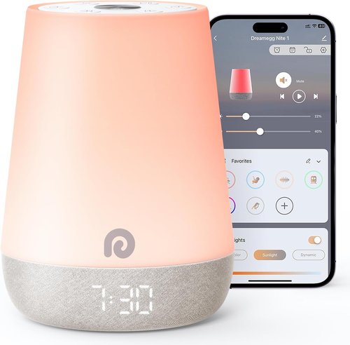 Dreamegg Sound Machine for Babies - White Noise with Night Light & App Control | 34 Soothing Sounds