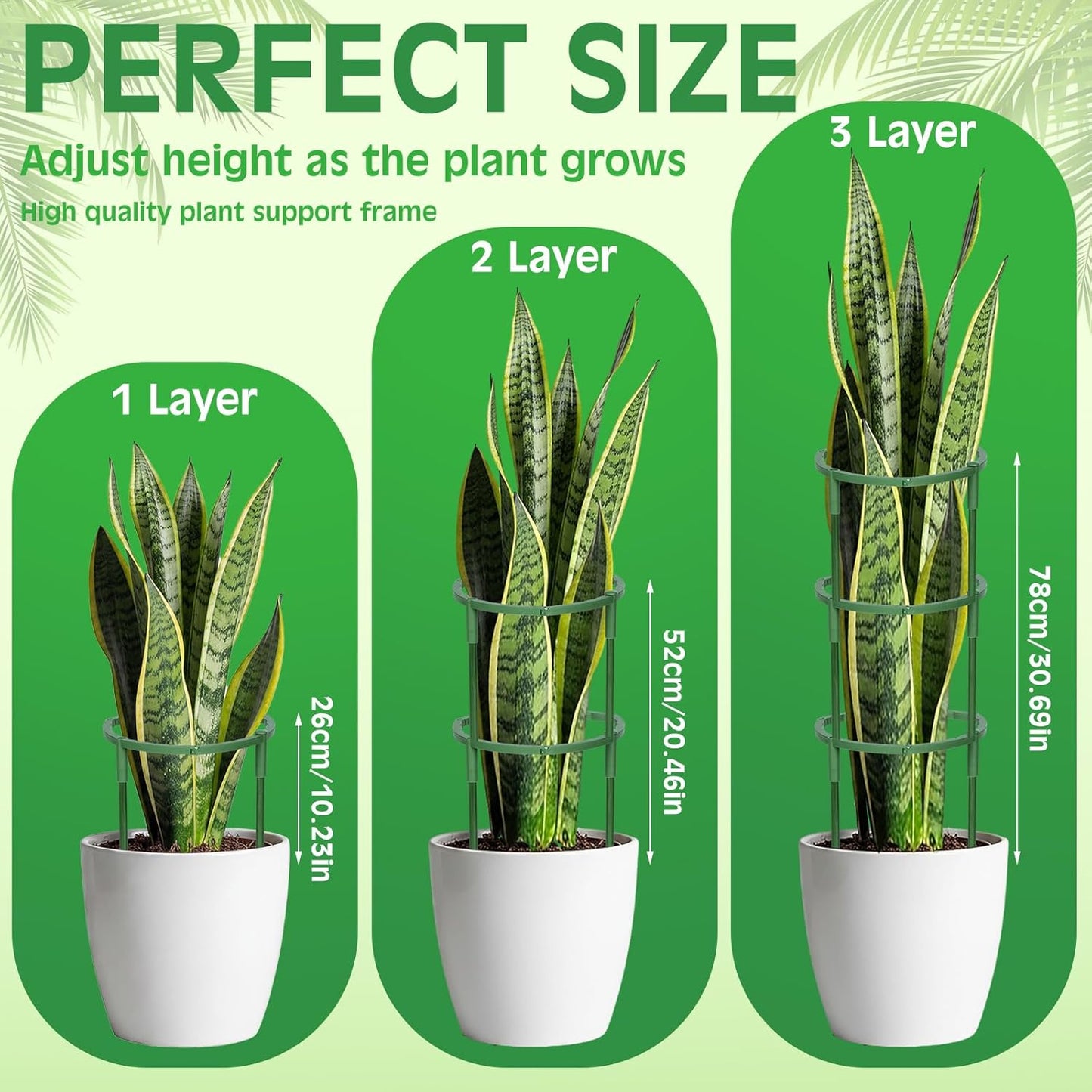 Skiennix Plant Support Stakes - 48 Pcs Stackable Half Round Garden Supports for Climbing Plants | Ideal for Tomatoes, Monstera, Peonies