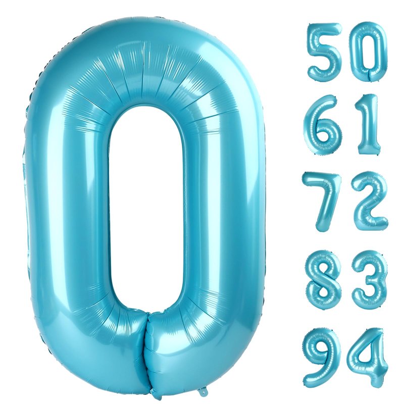 Pearlescent Blue Number 13 Balloon 40 inch, 13 Number Balloons, 13th Birthday Decorations for Girls Boys, 13 Year Old Pearlescent Blue Party Supplies
