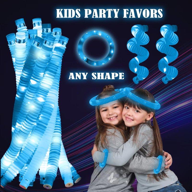 ERGDUTNK Blue 6PCS Glow Sticks Stocking Stuffers Party Favors-Glow in The Dark Party Supplies for Kids and Adults, Perfect for Festivals, Birthday Parties, Raves, Concerts, and Camping Decorations