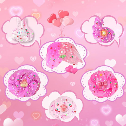 6 Pack Slimes, Pink Slime Kids, Cloud Slime kit for Girls Ages 8-12, Toys for Girls and Boys, for Kids Slime Set Party kit Goodie Bag Stuffers, 4 5 6 7 8 9 10 Year Old Girl Birthday Gift Cute Stuff