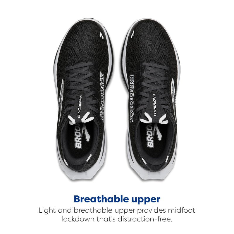 Brooks Women’s Hyperion 3 Neutral Running Shoe - Black/Grey/White - 8 Medium