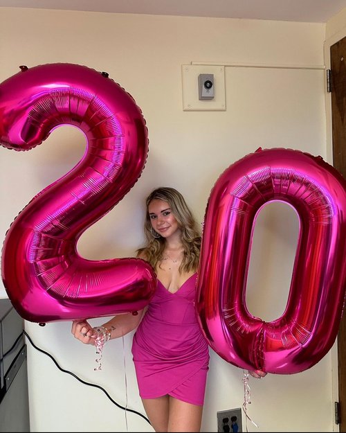 Hot Pink Number 24 Balloons 40 inch, 24 Number Balloons, 24th Birthday Decorations, 24 Year Old Women Hot Pink Party Supplies