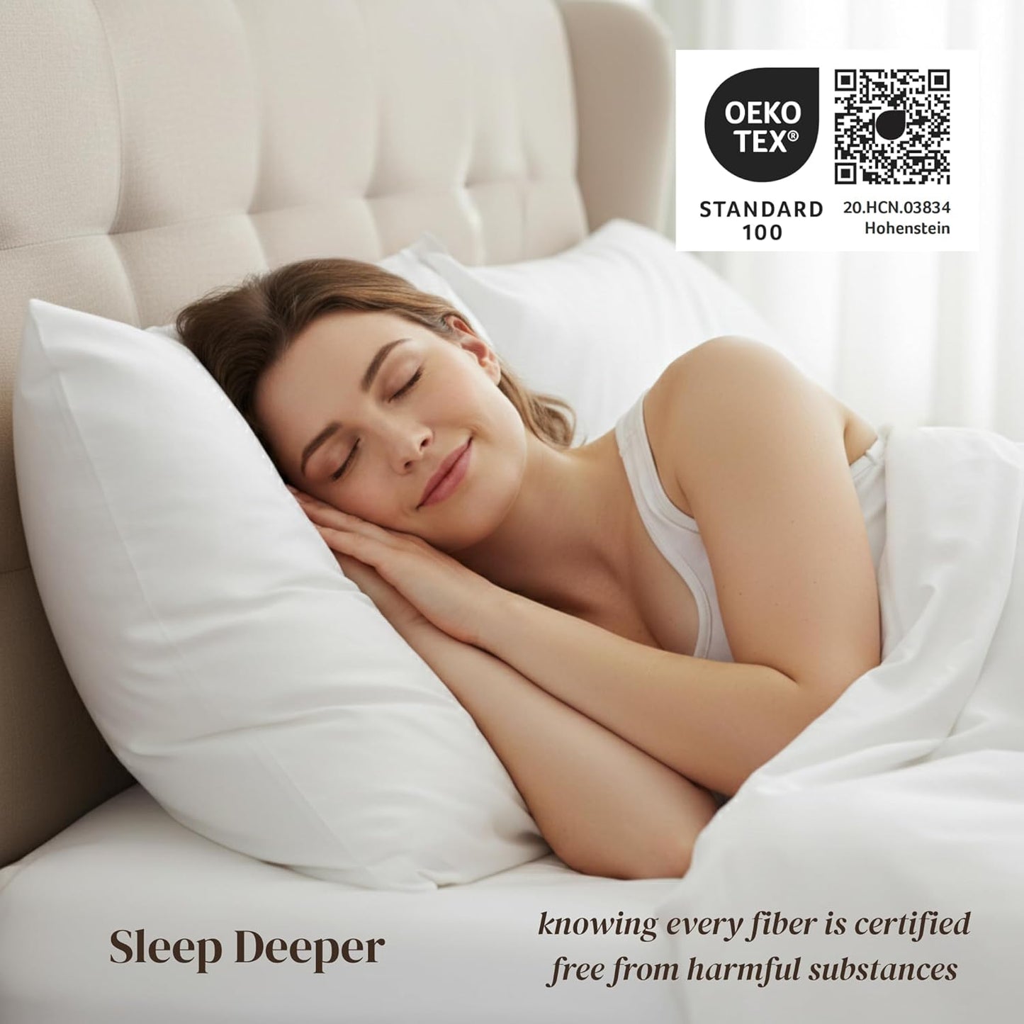 Beckham Hotel Collection Pillowcases - Queen Size Set of 2 | Silky Smooth 500TC Cotton Sateen, Cool Touch, White