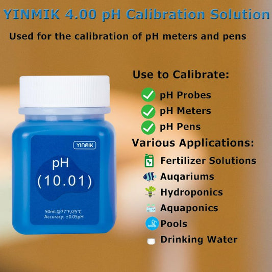 YINMIK pH Meter Calibration Solution Kit(4.00,7.00&10.01) with pH Electrode Storage Solution Kit,3 Bottles pH Calibration Buffer Solution and 2 bottels KCL pH Probe Solution for pH Meters