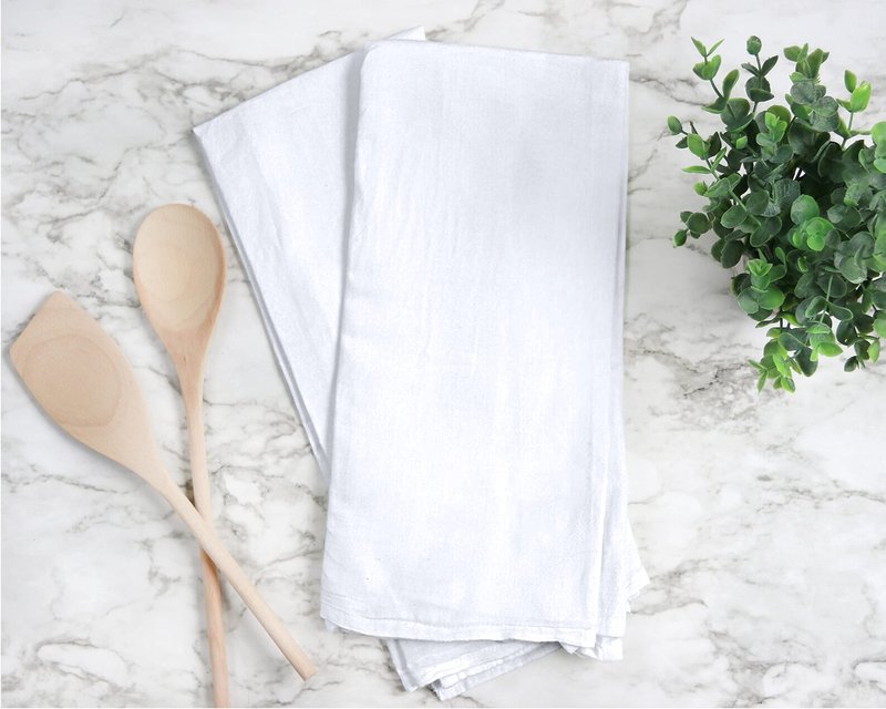 RUVANTI Flour Sack Towels 12 Pack 28 x 28 Inches, Ring Spun 100% Cotton Dish Towel, Machine Washable, Absorbent - Flour Sack Kitchen Towels for Drying and Cleaning - White