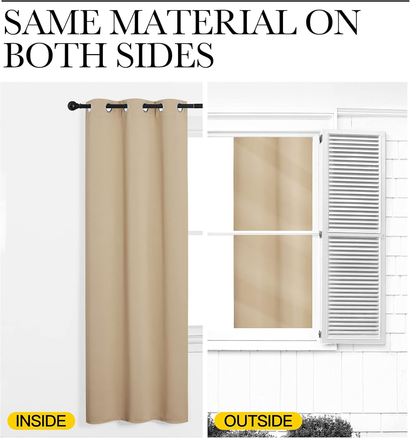 NICETOWN Room Darkening Curtain Panels - Thermal Insulated Grommet Drapes for Windows | Biscotti Beige, 2 Panels, W42 x L68-Inch