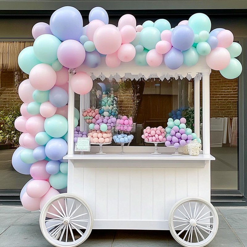 RUBFAC 129pcs Mint Green Balloons Different Sizes 18 12 10 5 Inch, Pastel Makani Blue Balloon Garland Arch Kit for Birthday Baby Shower Gender Reveal Easter Wedding Party Decoration