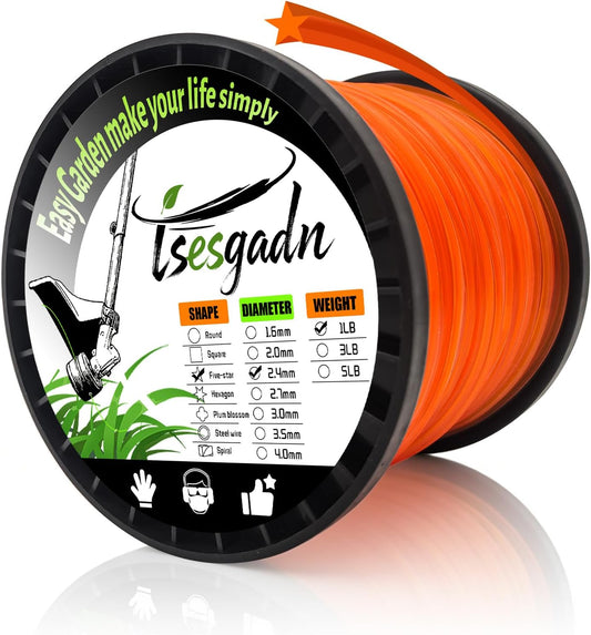 Weed Eater .095" Pentagonal String Trimmer Line - 1LB Orange Universal Replacement