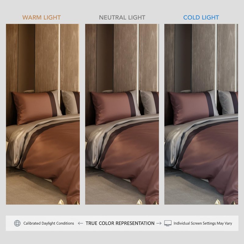 Stoa Paris Luxury Satin Queen Duvet Cover Set 3PCs, 300TC Silk-Like Bedding for Hot Sleepers, Skin & Hair Safe, Hidden Zipper + 2 Pillow Shams 20x30”, No Comforter Included, Vogue - Caramel, Wine