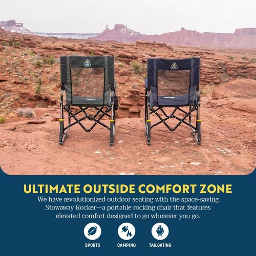 GCI Outdoor Stowaway Rocker - Portable Stealth Camo Folding Chair for Camping & Outdoor Use