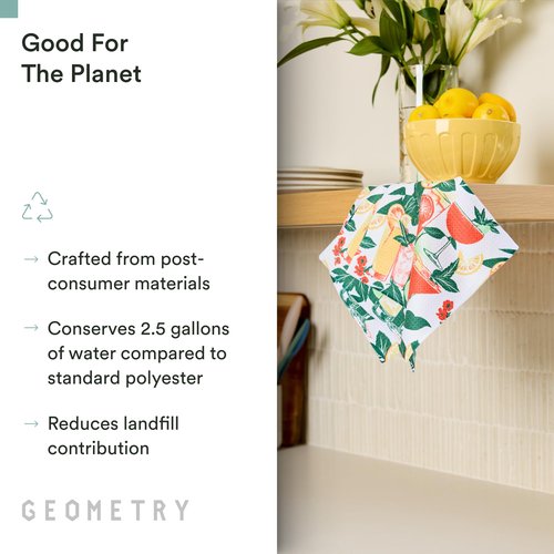 GEOMETRY Dishcloth – Spring & Summer Collection – Quick-Dry, Ultra-Absorbent, Reusable Microfiber Kitchen Towels for Drying & Cleaning - Summer Refreshments - 3 Pack