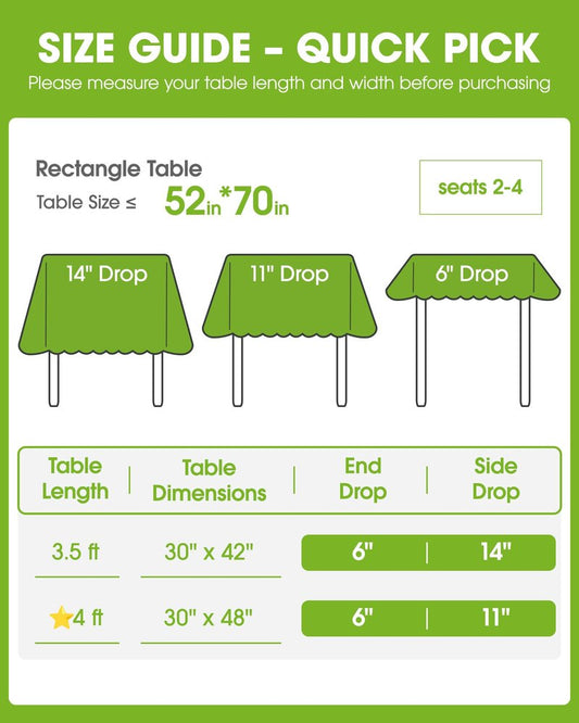 Pureegg Rectangle Linen Tablecloth Waterproof & Stain Resistant, Wrinkle-Free Table Cloth Adds Elegance and Protection, Ideal for Dining, Party, Wedding and Outdoor, 52 x 70 Inch, Black