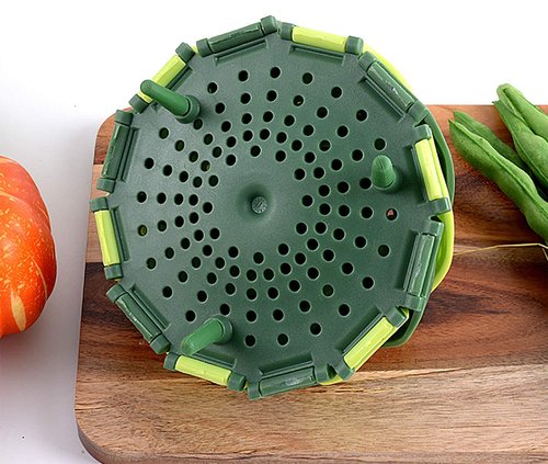 Cyrder Lotus steamer basket, Folding Steamer,BPA-Free,Green Kitchenware Accessory, Non-Scratch Silicone cookware