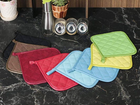 Pot Holders Cotton Made Machine Washable Heat Resistant Potholder, Pot Holder, Hot Pads, Trivet for Cooking and Baking (5, Black)