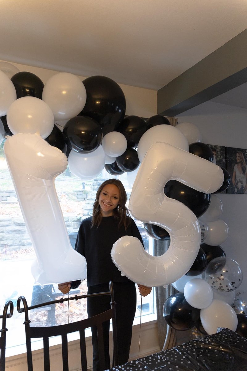 White Number 15 Balloon 40 inch, 15 Number Balloons, 15th White Birthday Decorations for Girls Boys 15 Year Old Party Supplies