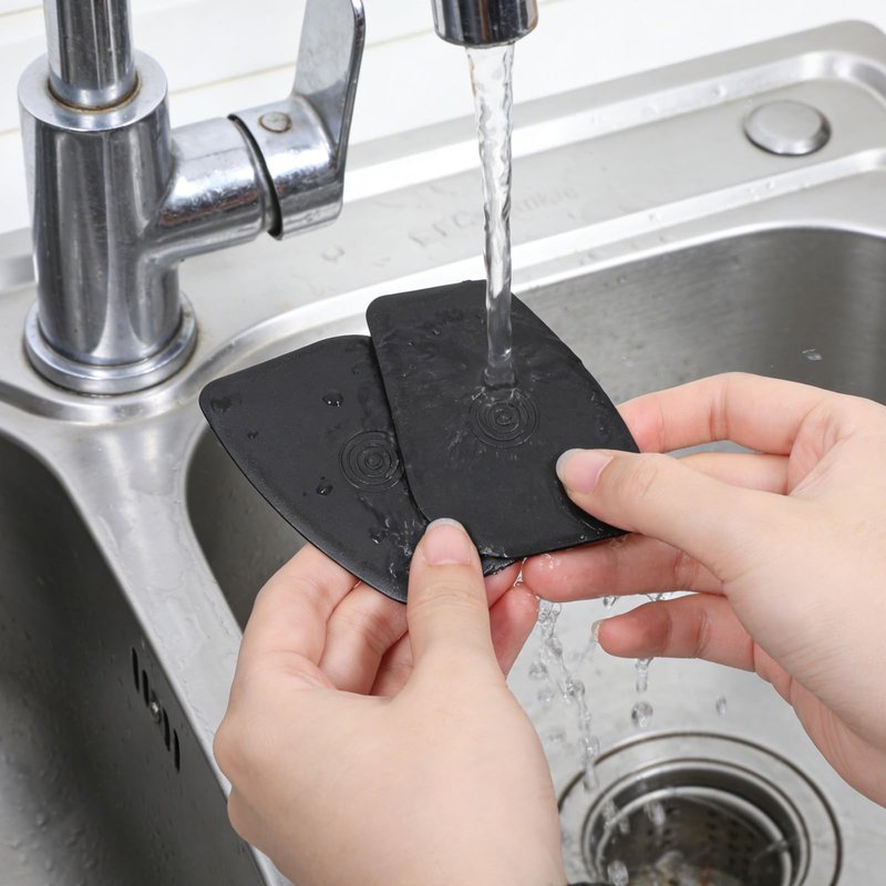 salbsever Pan Scraper Tool 5 Pack Plastic Pot Scraper Dish Scrapers for Cast Iron Food Scrapers Tool Non-Scratch Plastic Bowl Scraperes for Cleaning Grease Burnt Food （Black Thickness 0.078 inches