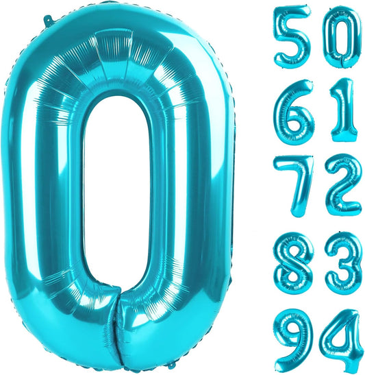 Blue Number Balloon 40 Inch | 0 Balloon for Birthday Decorations | Perfect Party Supplies