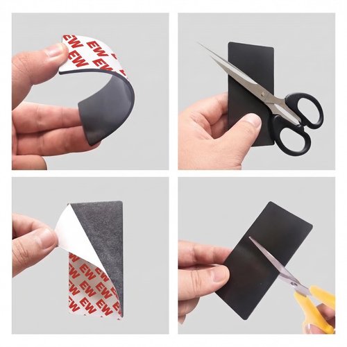 JINGZHAN 1"x3" Magnetic Tape -Magnetic Strips with Strong Adhesive Backing - Flexible Sticky Magnet Tape for DIY, Crafts, Fridge,Photo (12 Pack)