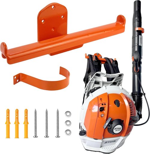 Heavy-Duty Backpack Leaf Blower Hanger - Wall Mount with Tube Hook for Garage Organization