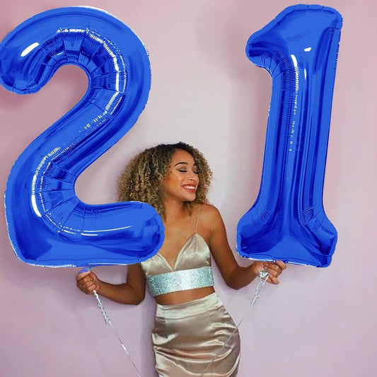 Number Balloons Navy Blue Balloons - Giant Number 10 Balloon, 10 20 30 40 50 Numbers Balloon Birthday Decorations, Blue Party Supplies for Boy Men