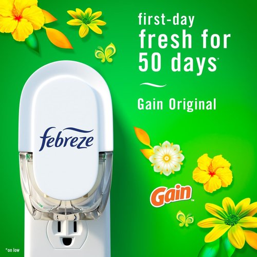 Febreze Plug-In Air Freshener - Gain Original Scent Oil Refill | Long-Lasting 0.87oz | 3 Count