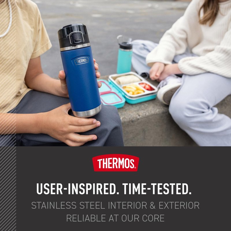 THERMOS ICON SERIES, Water Bottle with Spout - 18 Ounce, Lime - Stainless Steel Vacuum Insulated Water Bottle with Lid