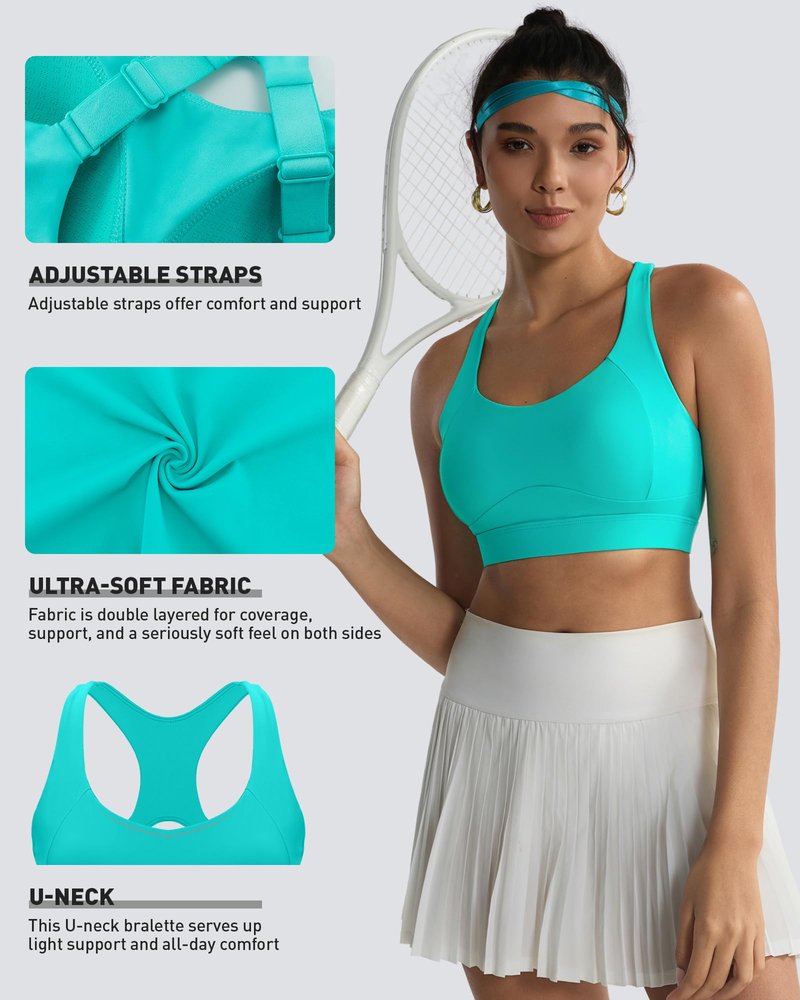 RUNNING GIRL High Impact Sports Bras for Women, Adjustable Straps Green Sports Bra High Support Molded Cup Racerback Workout Bra(WX3143 Bright Green XXL)