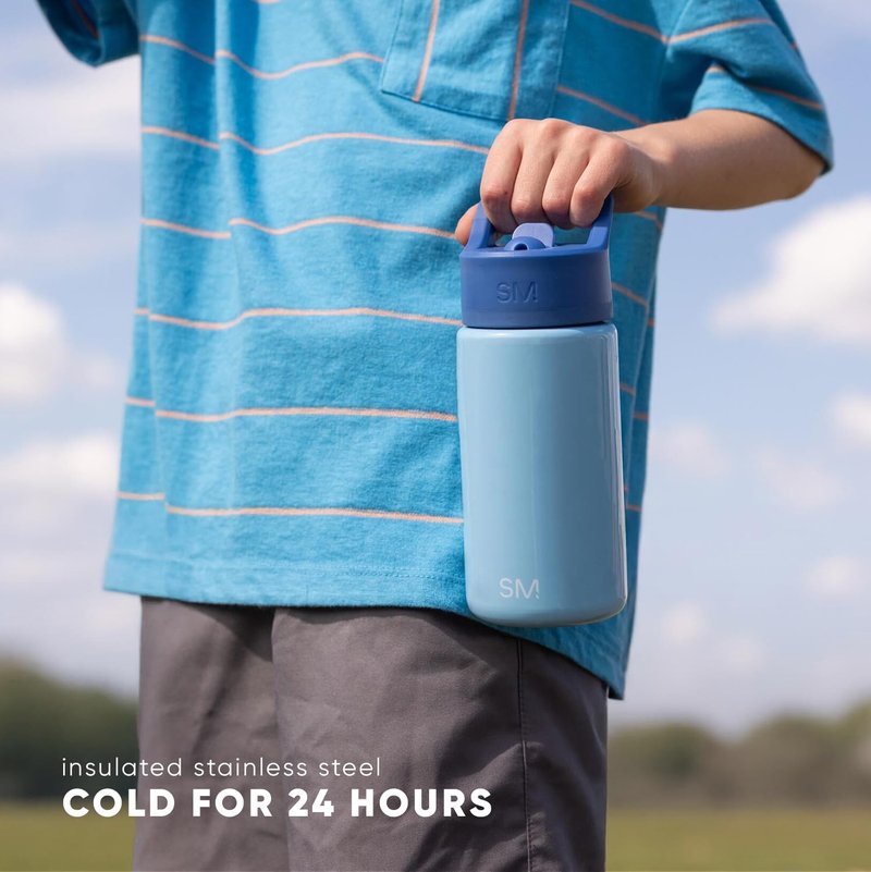 Simple Modern Kids Summit Water Bottle with Straw Lid | Peppa Pig 18oz Stainless Steel Cup Insulated Tumbler for Toddlers, School | Peppa Pig Bubbles