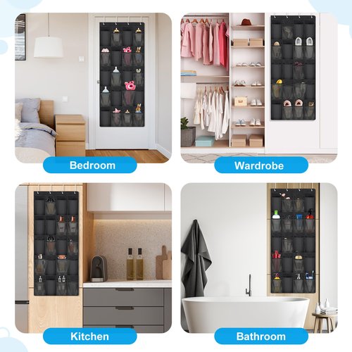 DARCKLE 40oz Water Bottle Organizer Compatible with Stanley Cup, 20 Large Water Bottle Storage for Stanley Cup Organizer Waterproof Beathable Oxford Fabric,Storage Hangs Wall Door for Shoes,Doll