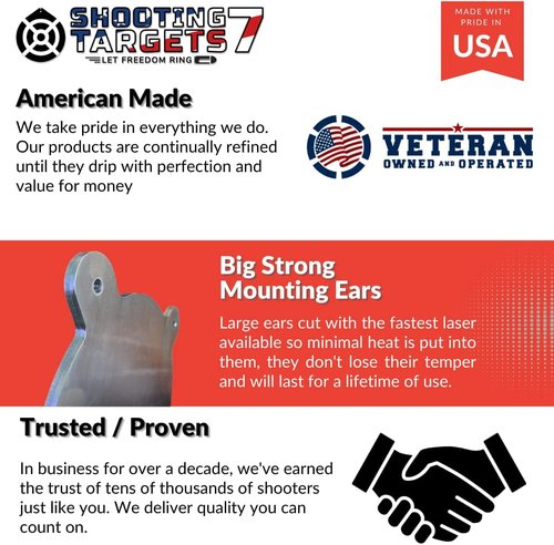 AR500 Steel Gong Targets - 3/8 Inch, 2100 FPE, Laser Cut & Zinc Plated for Reactive Shooting