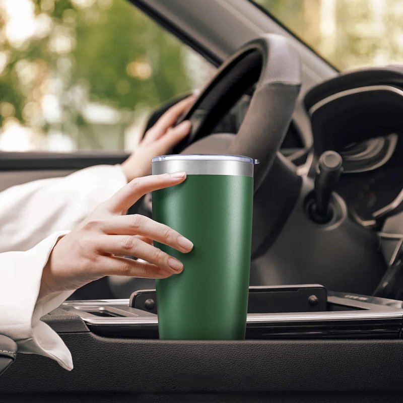 Orebigo 20 oz Tumbler with Lid Stainless Steel Double Wall Vacuum Insulated Tumblers Powder Coated Cups Travel Mug Keep Drinks Cold and Hot, Dark Green