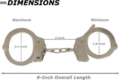 Heavy Duty Steel Handcuffs with 2 Keys - Professional Grade Tactical Restraints