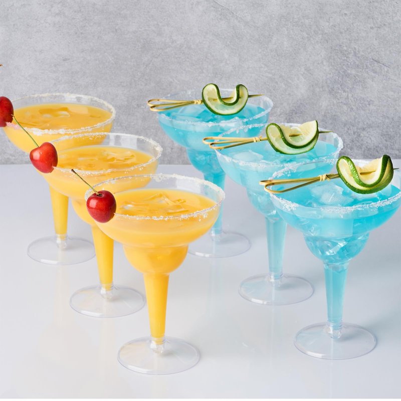 Qeirudu 12 oz Clear Plastic Margarita Glasses, 24 Pack Unbreakable Cocktail Cups Shatterproof Party Cups for Wine, Martini, Champagne