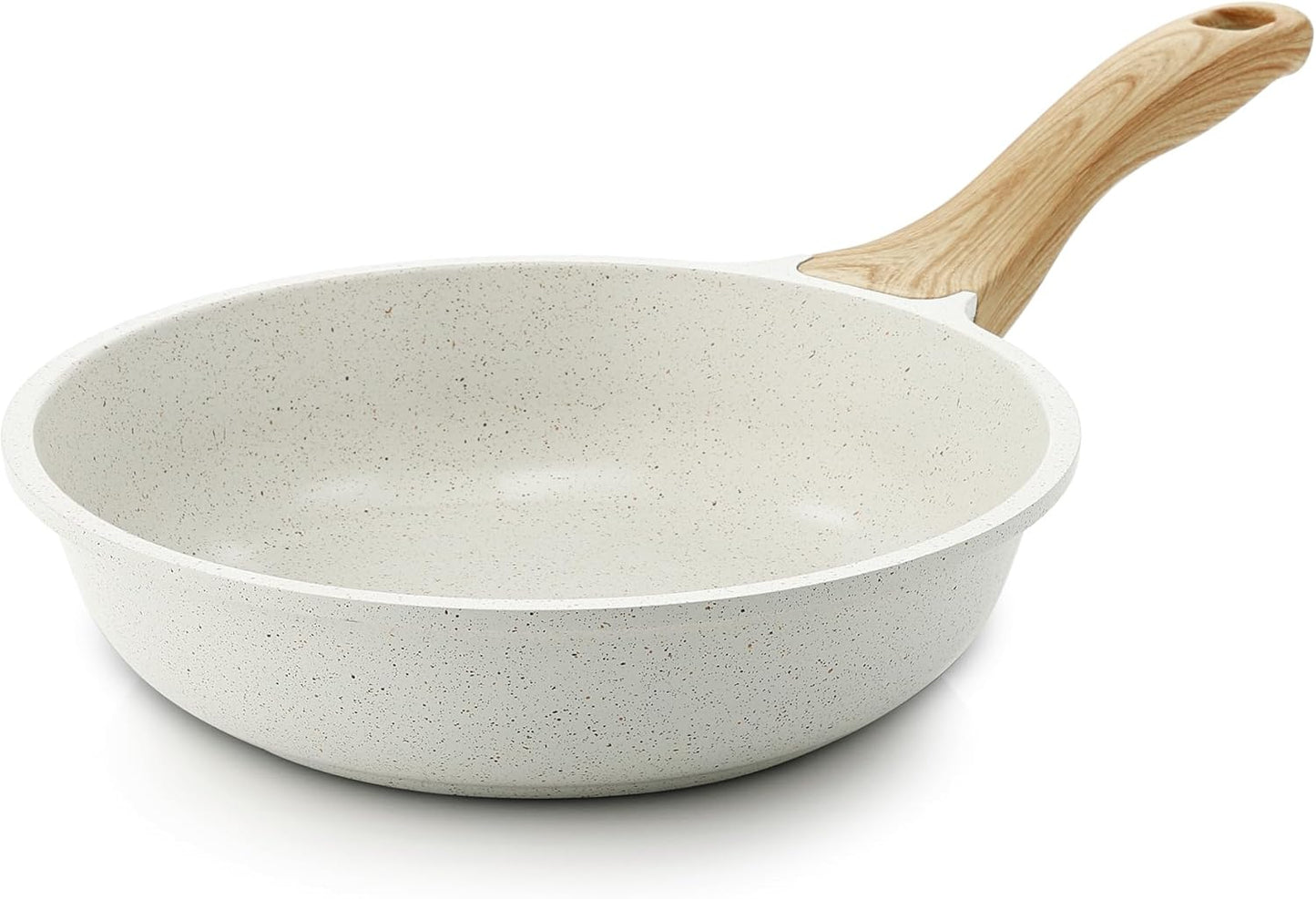 SENSARTE Nonstick Ceramic Frying Pan - 8-Inch Healthy Omelet Skillet | Induction Compatible, PFAS-Free, White