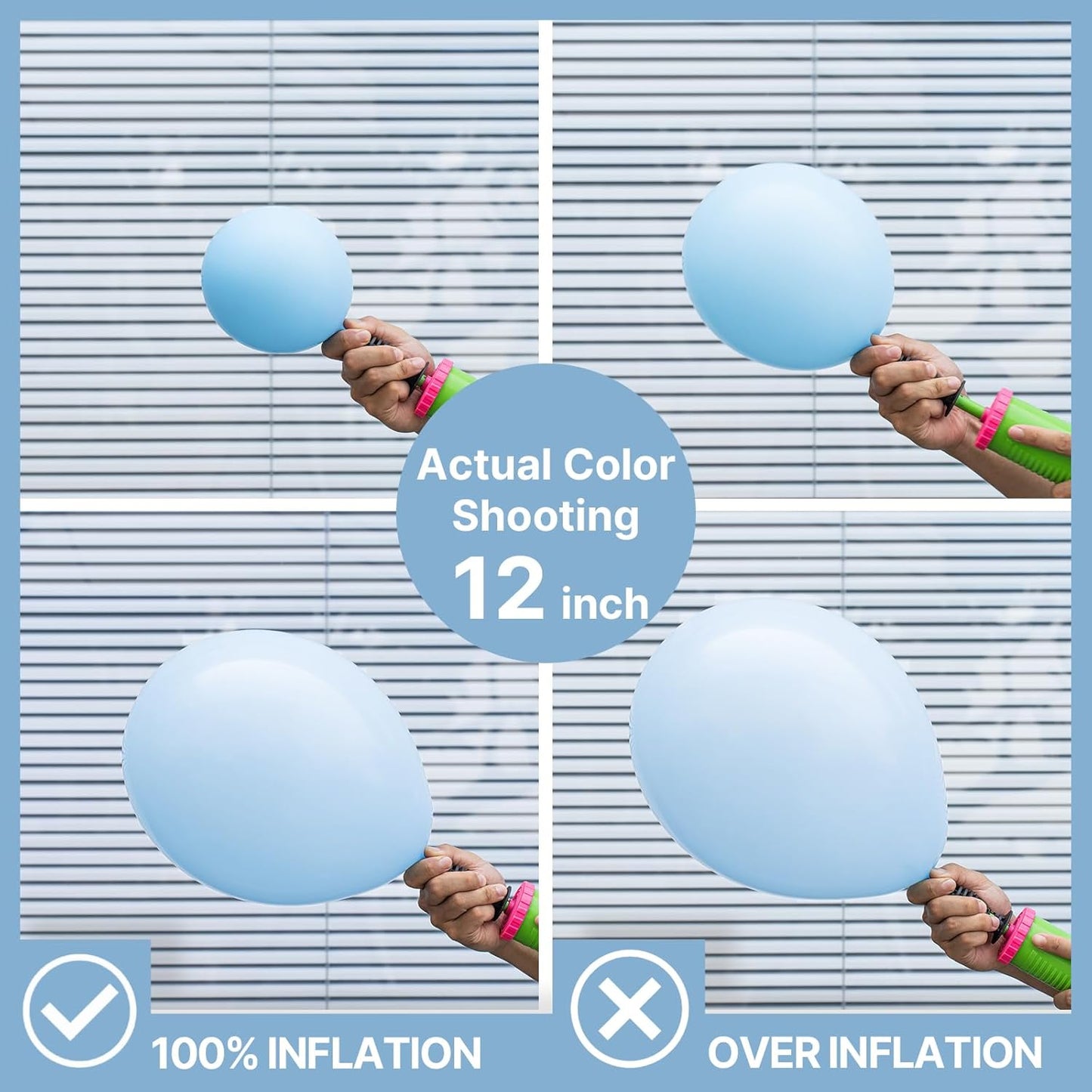 PartyWoo Baby Blue Balloons - 50pcs 5 Inch Mini Pastel Sky Aqua Balloons for Celebrations