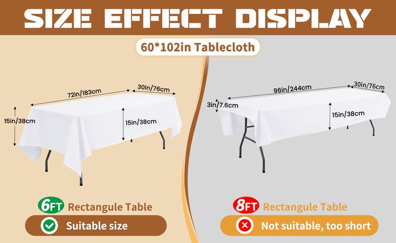 fani 10 Pack 60 x 102 Inch Tablecloth, Ivory Tablecloth for 6 Feet Rectangle Tables, Stain and Wrinkle Resistant Washable Fabric Table Cloth for Wedding Party Dining Table Buffet Parties Camping