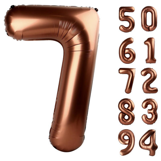 Dark Brown 7 Balloon, Coffee Brown Number Balloons 40 Inch, 7th Chocolate Birthday Decorations for Kids Girls Boys Party Decoration for Women Men, Number 7 Balloon