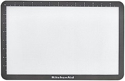 KitchenAid Silicone Baking Mat - Durable 9x14-Inch Gray Cooking Surface for Easy Baking