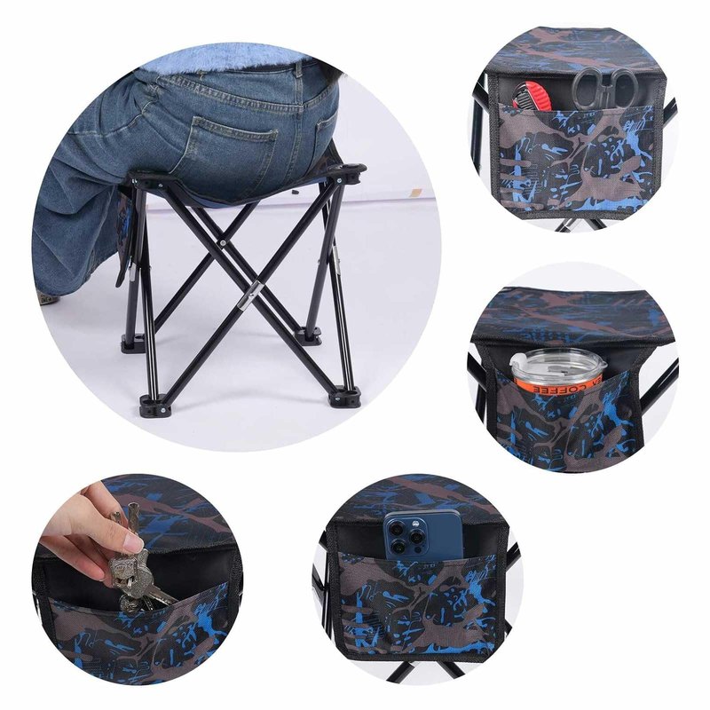 VOLIXOD Folding Portable Camping Stool for Adults, Lightweight Collapsible Stool for Outdoor Footrest Fishing Hiking Gardening and Beach with Carry Bag(400 LBS Capacity)