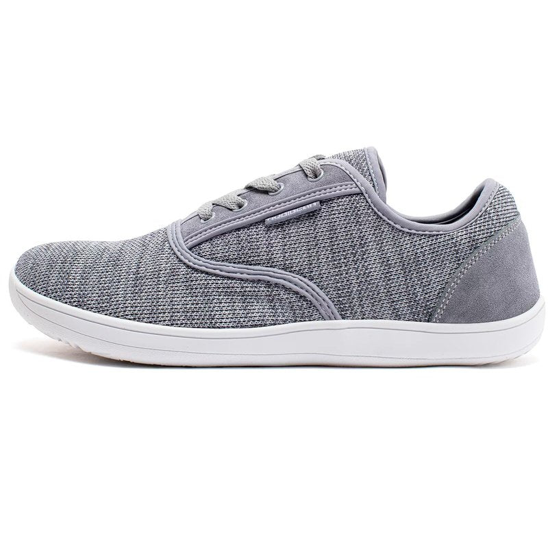 HOBIBEAR Wide-Toe-Box Barefoot Shoes for Mens Womens Minimalist Breathable Trail Running Walking Shoes Light Gray 12.5 Wide Women/11.5 Wide Men