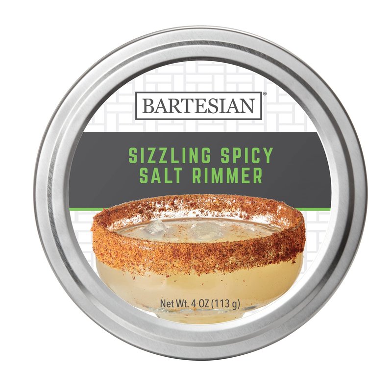 Bartesian Sizzling Spicy Salt Cocktail Glass Rimmer - Margaritas Cocktails Flavored Rimming Garnish for Margarita Bar Drink Glasses - Professional Home Bartending Mixology Supplies