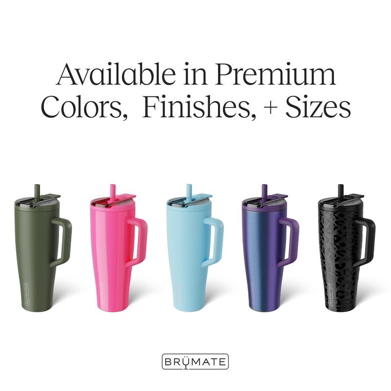 BrüMate Era Flip 40oz Tumbler with 100% Leakproof Covered Straw Lid | Hygienic Covered Straw | Insulated Stainless Steel Water Bottle with Handle | Cup Holder Friendly | BPA-Free (Mocha)