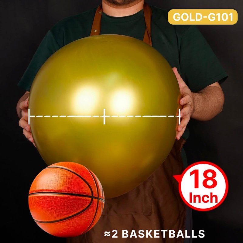 PartyWoo Gold Balloons 20pcs 18 Inch Gold Latex Helium Balloons for Birthday Wedding Anniversary Baby Shower Graduation Bachelorette Retirement Engagement Tea Casino Disco Party Decorations Gold-G101