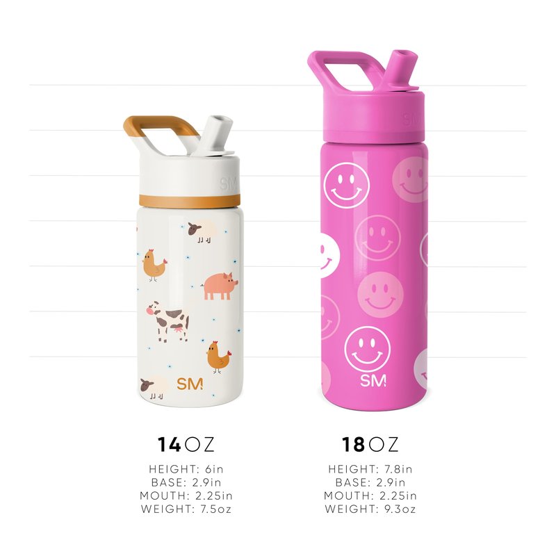 Simple Modern Kids Summit Water Bottle with Straw Lid | Peppa Pig 18oz Stainless Steel Cup Insulated Tumbler for Toddlers, School | Peppa Pig Bubbles