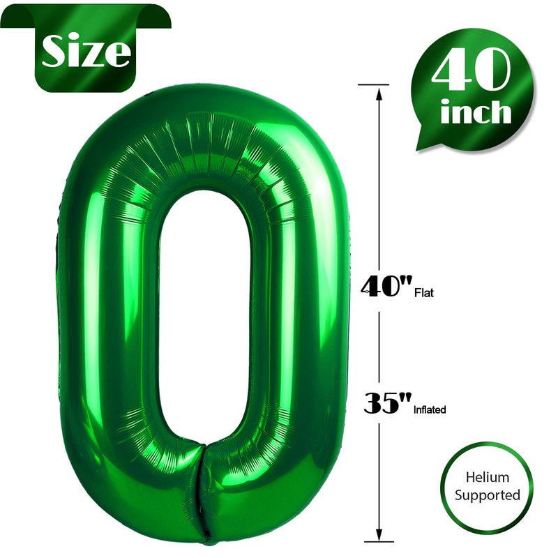 Green Number 28 Balloon 40 inch, 28 Number Balloons, 28th Green Birthday Decorations, 28 Year Old Women Men Party Supplies, St. Patrick's Day Games Theme Birthday Decorations