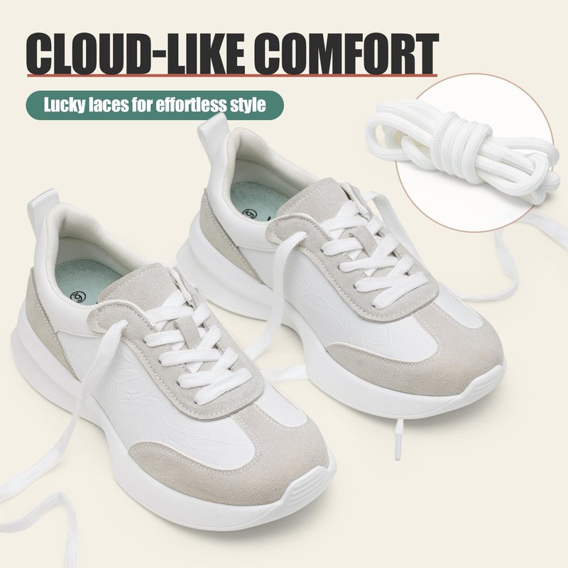 Vepose Women's White Grey Lightweight Platform Sneakers Chunky Casual Tennis Shoes, Memory Foam Non Slip, Suede Pu Lace Up, Everyday Walking Travel Office Size 8.5(CJY8216 White Grey 08.5)