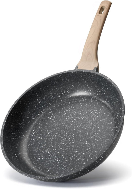 Roomena Nonstick Frying Pan - 8 Inch Granite Skillet with Heat-Resistant Handle | PFOA Free & Induction Compatible